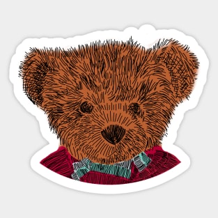 Teddy Sketch Vintage Style Sticker